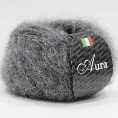 Пряжа SEAM AURA (803, серый меланж) Состав: 70% сури альпака 30% полиамид; 25г/225м