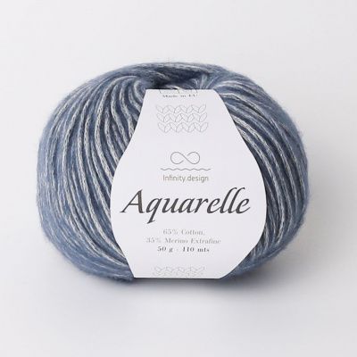 Infinity Aquarelle ( 6052 JEANS BLUE) 65% хлопок, 35% мериносовая шерсть 50 гр/110 м